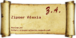 Zipser Alexia névjegykártya
